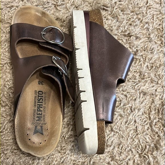 MEPHISTO Buckle Sandals Metallic Rose Gold Size 38 | 8 - Picture 8 of 15